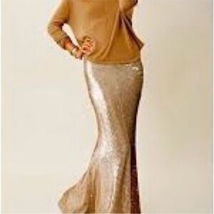 Line and Dot gold sequin siren skirt